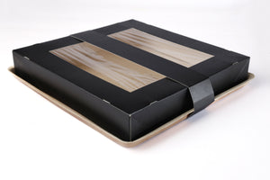12" Palm Leaf Tray with Seperate Paper Top Lid, 10 pack or 100 case - IN STOCK MAY 12,2025