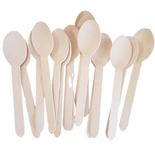 Load image into Gallery viewer, 15 cm (6&quot;) Wooden Spoons, 100 pack - Greenovation - Eco Dinnerware
