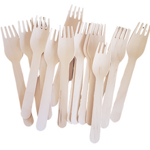 Load image into Gallery viewer, 15 cm (6&quot;) Wooden Forks, 100 pack - Greenovation - Eco Dinnerware
